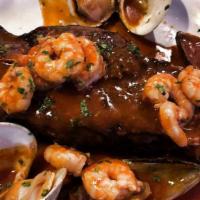 Steak With Shrimp, Clams & Mussels · 