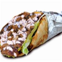 Lamb Gyro · Grilled lamb served on pita with choice of salad and any shahs sauces.