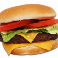 Cheese Burger · Beef patty (Halal), cheese, lettuce, tomato, onion, pickle, mayonnaise and ketchup.