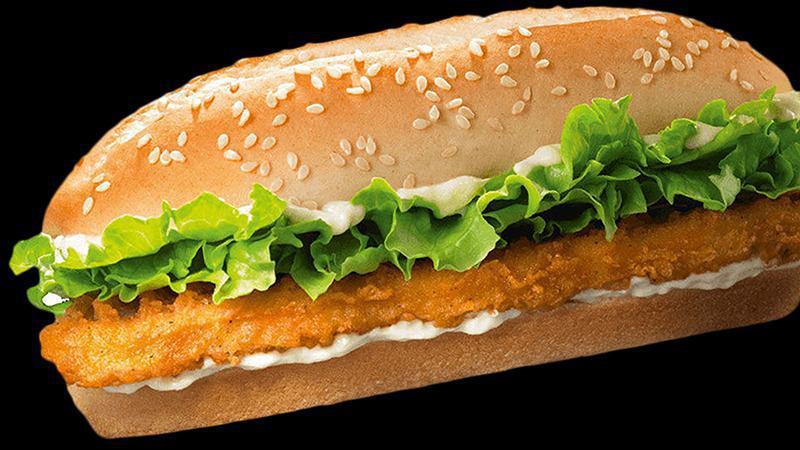 Chicken Sandwich · Chicken breast patty (halal), lettuce, tomato, and mayonnaise.