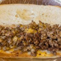 Chopped Cheese · Seasoned ground beef, chopped onions, melted cheese, lettuce and tomato.