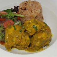 Curry Chicken · Served w one side & either steam veg or plantain (when avail)
