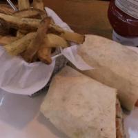 California Burrito · Carne asada steak, French fries (inside), cheese, guacamole, crema and pico De gallo.