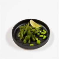 Edamame · Boiled soybeans in the pods served with roasted Japanese sea salt on the top