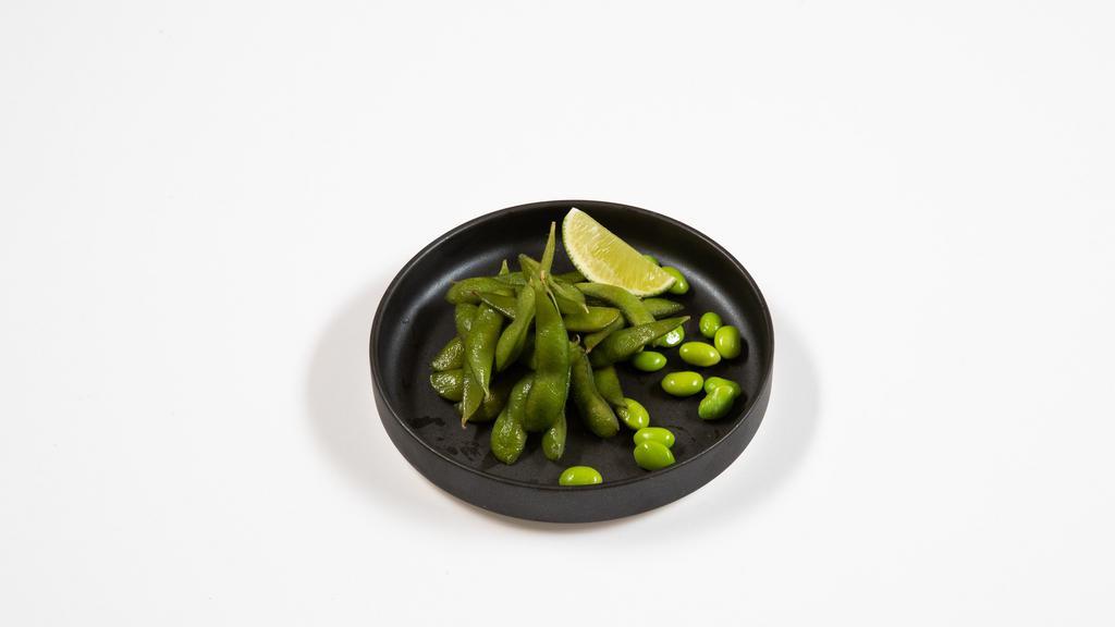 Edamame · Boiled soybeans in the pods served with roasted Japanese sea salt on the top