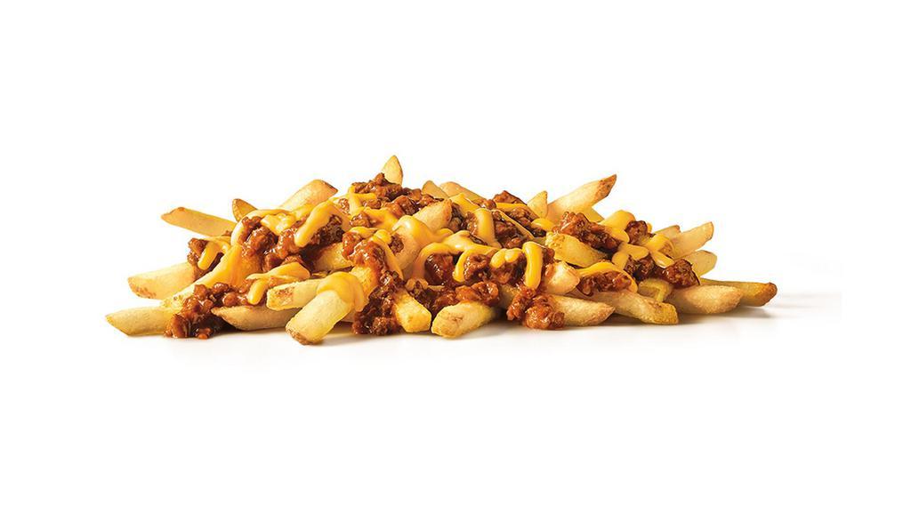 Natural-Cut Fries With Chili & Cheese · Small: 350 cal., medium: 450 cal., large: 710 cal.