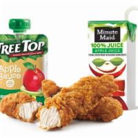 2 Pieces Chicken Tenders Kids' Meal · Crispy-on-the-outside, juicy-on-the-inside all white meat chicken strips. Dip them in sauce ...