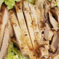 Garden Grilled Chicken Salad · Garden tossed salad with strips of grilled chicken.