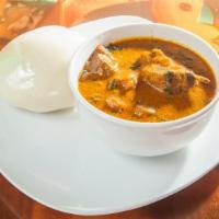 Pounded Yam With Stew · Ewedu, egusi, efo riro, okra, ogbono or fish with extra charges.