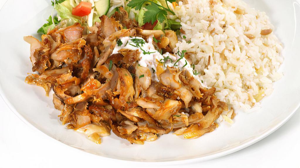 Chicken Gyro Over Rice · NY Classic chicken gyro meat over rice.