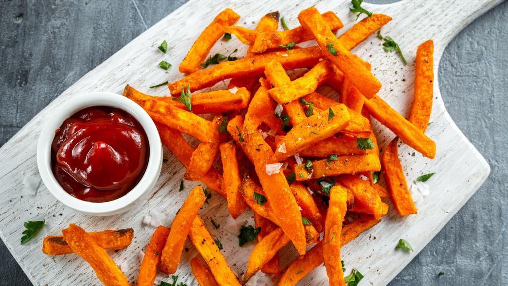 Sweet Fries · Sweet potatoes cut and fried to perfection.