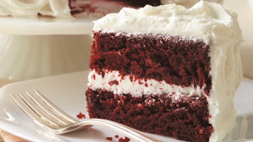 Red Velvet Slice · 3 layers of red velvet cake covered in our signature cream cheese frosting.