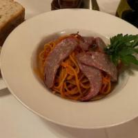 Spaghetti With Spicy Italian Sausage Special · 