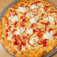 Roasted Pepper Special · White pizza with roasted peppers, garlic, ricotta cheese and fresh rosemary.
