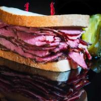 Pastrami · Delightful and hot sliced pastrami available as a Sandwich or as a Plate. . The Pastrami San...
