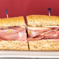 Imported Mortadella & Fresh Mozzarella · Roasted peppers, a touch of  EVOO,  and balsamic vinegar.