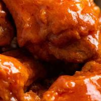 Buffalo Chicken Wings 5 Piece · Cooked wing of a chicken coated in buffalo sauce.