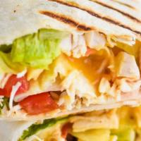 Classic Chicken Wrap · Grilled chicken, lettuce, tomato, and American cheese.
