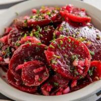 Beet Salad  · Roasted beet, white onion, parsley, virgin olive oil and vinegar