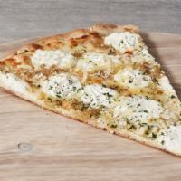 Bianco Pizza · Ricotta, grande cheese, and caramelized onions; topped with Parmigiano Reggiano, extra virgi...