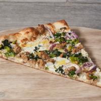 Romano Pizza · Grande Mozzarella, fresh Mozzarella, Taleggio, broccoli rabe, red onions and sweet Italian s...
