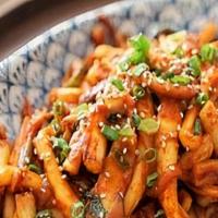 Ojingeo Bokkeum · Spicy. Stir-fried squid with vegetables in spicy sauce.