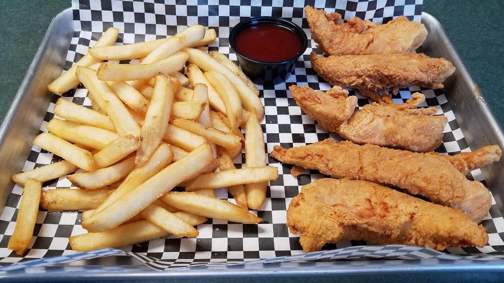 *Chicken Tenders · hand-breaded buttermilk fry’d chicken tenders, served with fries and your choice of bbq sauce or brewpub mustard