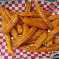 *Sweet Potato Fries · with maple honey glaze