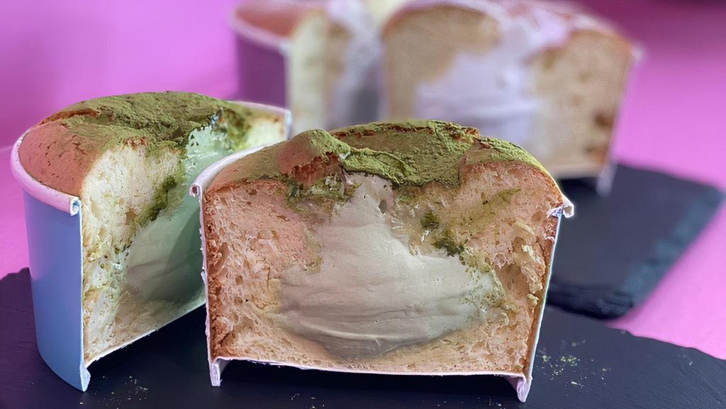 Matcha/Green Tea Chiffon Cup Cake · Soft, fluffy and moist chiffon cake filled with matcha/green tea flavor cream.