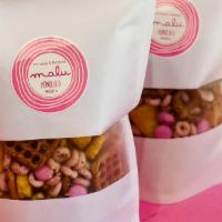 Malu Snack Mix · Super addicting snack mix is a mixture of party mix, strawberry flavored cereal, pink M&Ms a...