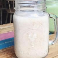 Peachy Afternoon Smoothie · Peach, banana, ginger, fig and homemade coconut milk.