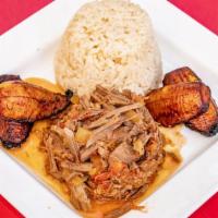 Ropa Vieja  · Slow Cooked Beef Sauteed in Tomatoes & Onions served with White Rice & Red Beans 
Serves 15-...