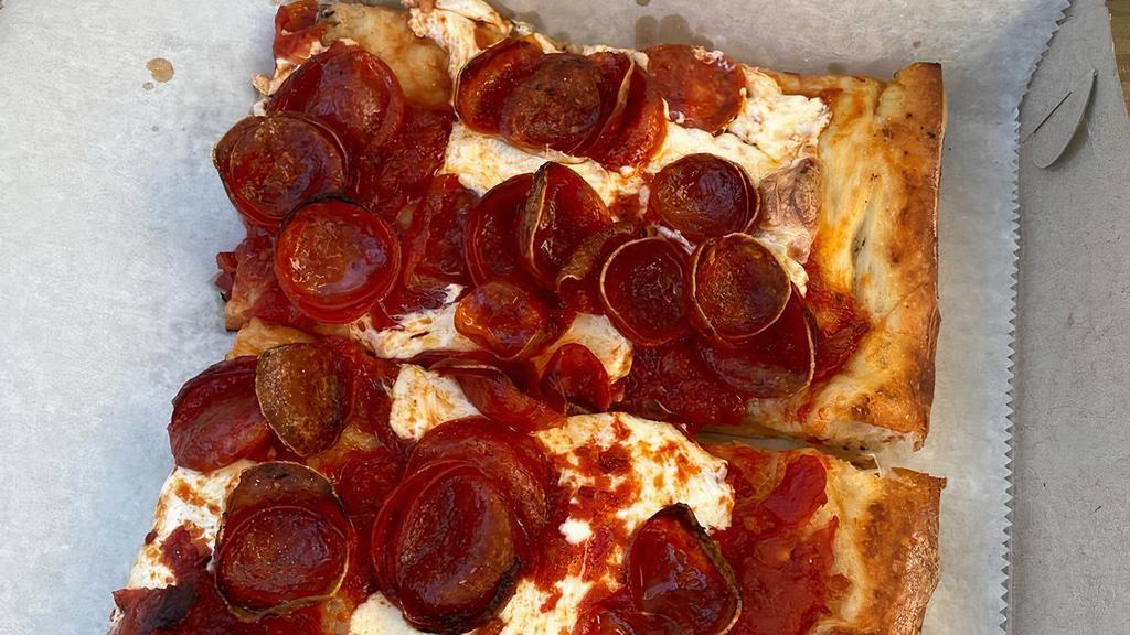 Sicilian Pizza · Ten slices. Our Sicilian-style pizza made with our fresh garlic matriciana sauce.