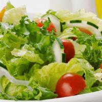 Garden Salad · Lettuce, tomato, and cucumber with spring mix and special house dressing.