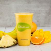 Mega C+ Smoothie · Pineapple, grapefruit, mango, orange, and banana.