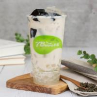 Herbal Jelly And Aloe Green Milk Tea · 