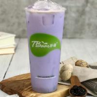 Hot Taro Latte With Red Bean · 