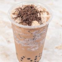 Oreo Milk Tea · Classic Milk Tea topped with cream and oreo crunch