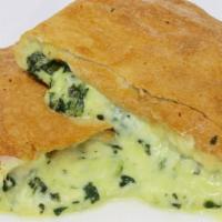 Spinner Zone · Calzone filled with our Spinner mix (Spinach, mozzarella cheese, ricotta and garlic).  Serve...