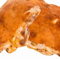 Bbq Steak · Calzone filled with Steak, Mozzarella cheese, American cheese and BBQ sauce. Served with a s...