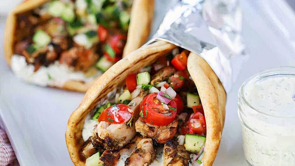 Mix Chicken/Lamb Gyro · comes with lettuce/tomato/onions/green peppers/white sauce/hot sauce