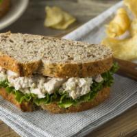 Chicken Salad Sandwich · Fresh chicken salad mix with lettuce, tomatoes, and dressing.
