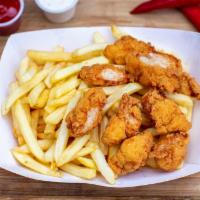 Chicken Tenders W/ Frech Fries · Our specialty crispy Chicken Tenders severed with a side of French Fries