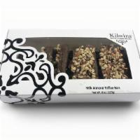 8 Oz Milk Chocolate Almond Toffee Crunch · Kilwins Milk Almond Toffee Bars feature buttery toffee enrobed in Kilwins Heritage Milk Choc...