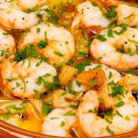  Garlic Shrimp · Wild gulf shrimp sautéed in olive oil, garlic, guindilla pepper.