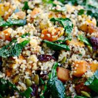  Organic Kale Salad · Quinoa, roasted butternut squash, apples, pickled red onion, almonds, maple balsamic vinegar...