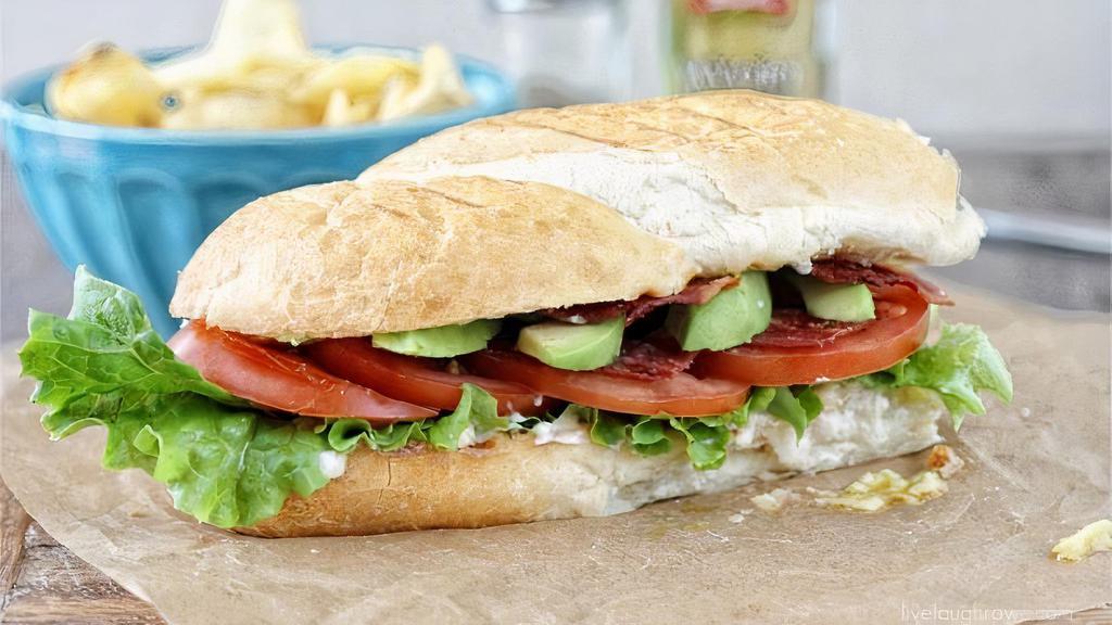 Blta Sandwich · Smoked slab bacon, lettuce, tomato, avocado, chipotle aioli.