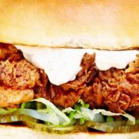 Crispy Chicken Sandwich · Our Chicken Sandwiches are handbreaded and made to order fresh every time on a huge toasted ...