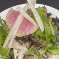 Mixed Green Salad · With Jicama, Watermelon Radish in Lemon Vinaigrette