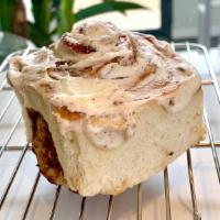 Cinnamon Bun · Sticky & sweet with cream cheese frosting
served warm